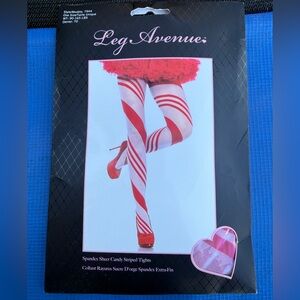 Leg Avenue Red and White Striped Tights